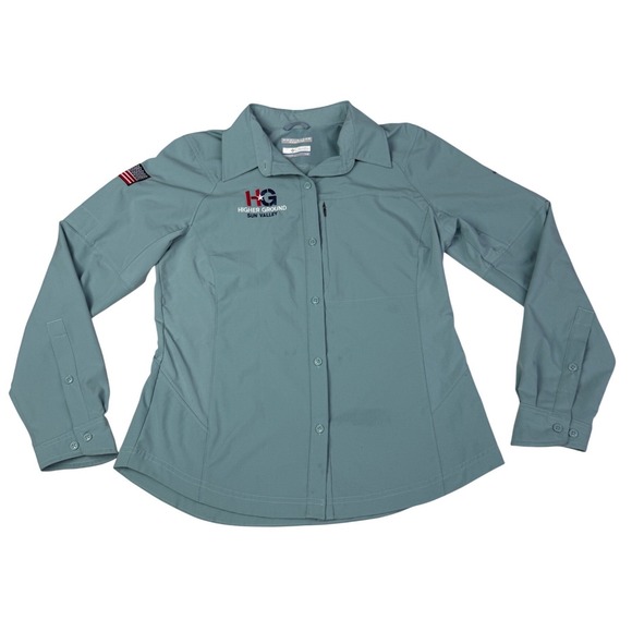 Columbia Tops - Columbia Womens Silver Ridge Long Sleeve Shirt Blue Grey Sun Valley AL7079 L‎